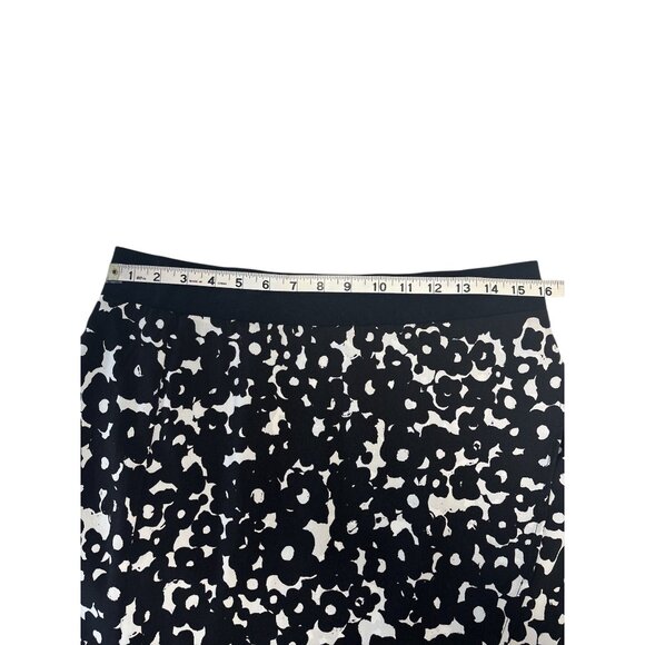 Cabi Womens Black & White Abstract Print Midi Skirt Size M Polyester Blend Elast - Picture 5 of 7